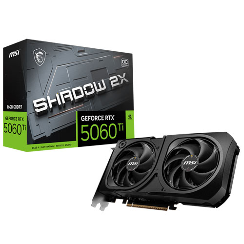 MSI GEFORCE RTX 5060TI SHADOW 2X OC PLUS 16GB GDDR7X BRAND NEW GRAPHICS CARD ( 3 Year Warranty )