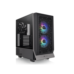 THERMALTAKE CERES 300TG ARGB MID TOWER BLACK GAMING CASING WITH 02 ARGB 140MM FANS & 01 EXHAUST FAN